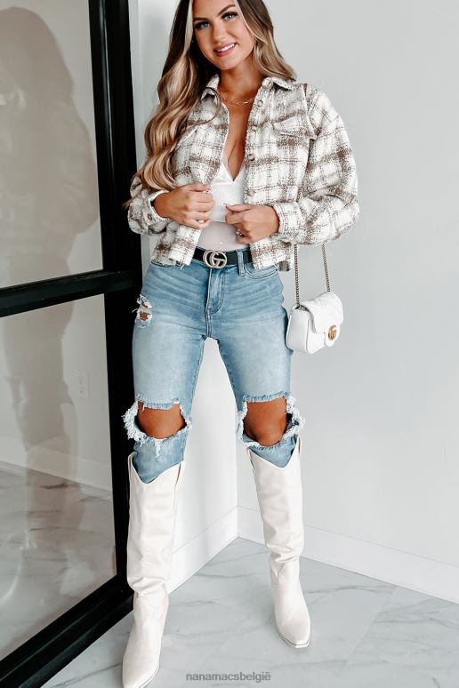 creme/bruin dromen en ambities geruite shaket NanaMacs HPTT3680