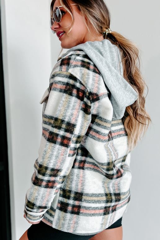 creme roest herfstwensen geruite shacket met capuchon NanaMacs HPTT3694