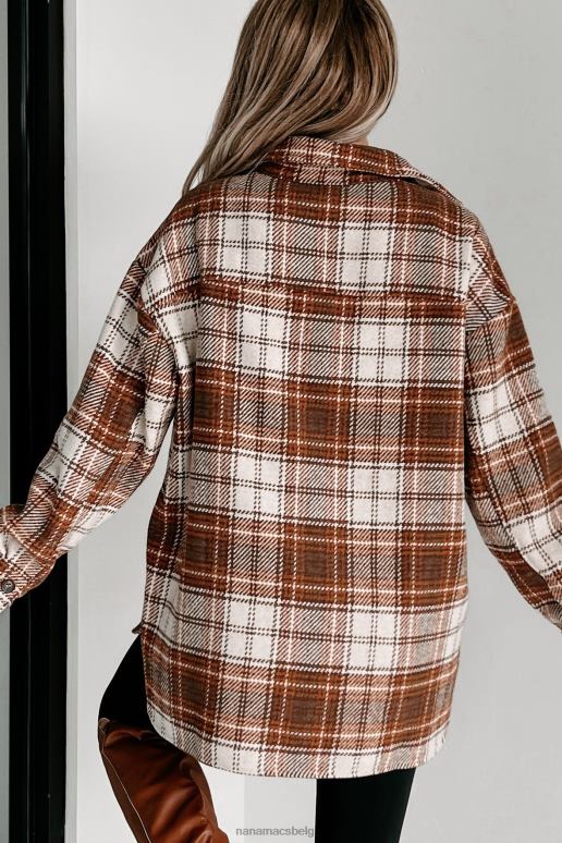 ecru/kameel verdient lof geruite shacket NanaMacs HPTT3666