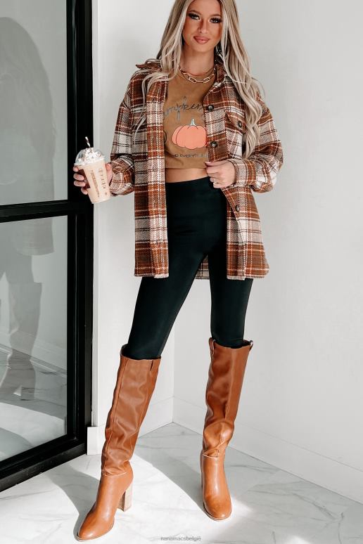 ecru/kameel verdient lof geruite shacket NanaMacs HPTT3666