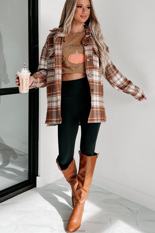 ecru/kameel verdient lof geruite shacket NanaMacs HPTT3666