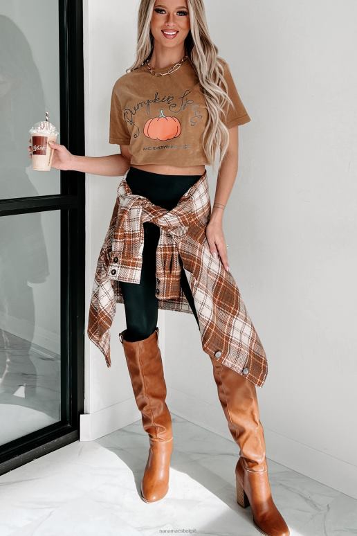 ecru/kameel verdient lof geruite shacket NanaMacs HPTT3666