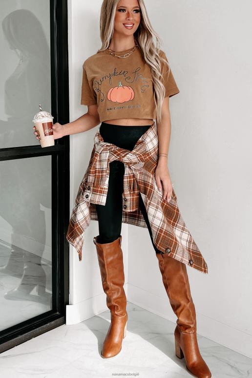 ecru/kameel verdient lof geruite shacket NanaMacs HPTT3666