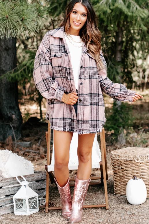 mauve verdwalen geruite shacket NanaMacs HPTT3710