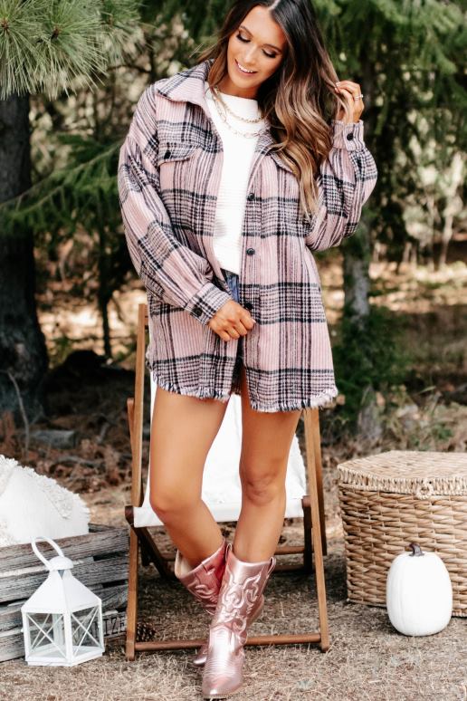 mauve verdwalen geruite shacket NanaMacs HPTT3710