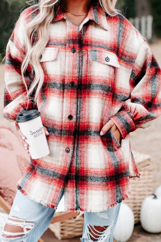 rood roberta geruite shacket NanaMacs HPTT3715