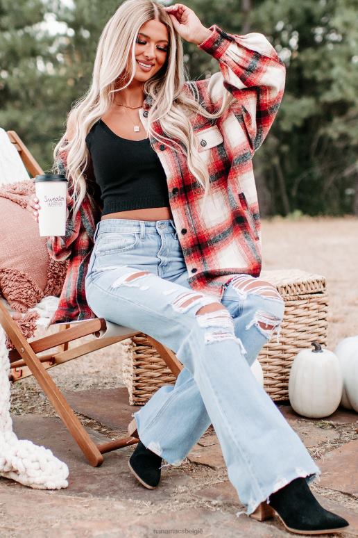 rood roberta geruite shacket NanaMacs HPTT3715