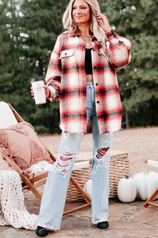 rood roberta geruite shacket NanaMacs HPTT3715