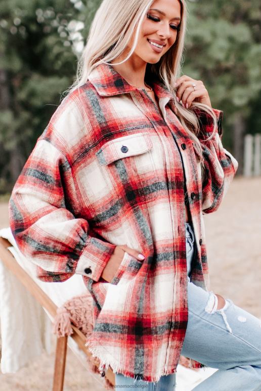 rood roberta geruite shacket NanaMacs HPTT3715