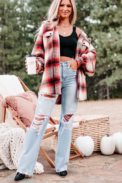 rood roberta geruite shacket NanaMacs HPTT3715