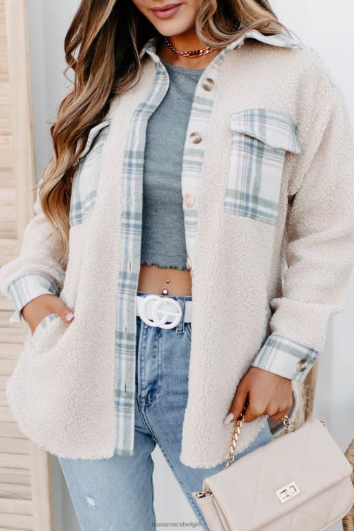 room sherpa plaid panel shacket overnemen NanaMacs HPTT3672