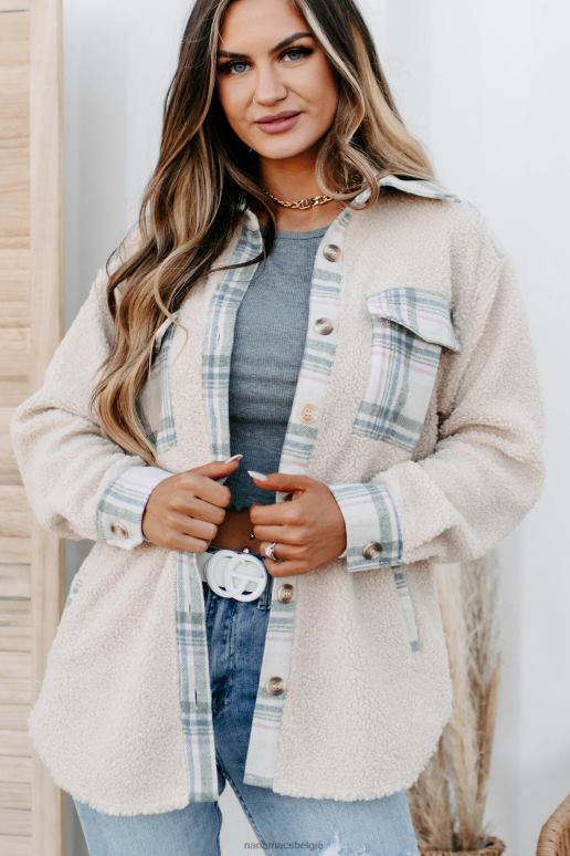 room sherpa plaid panel shacket overnemen NanaMacs HPTT3672