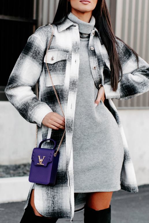 zwart/grijs/wit wees er zeker van lange geruite shaket NanaMacs HPTT3676