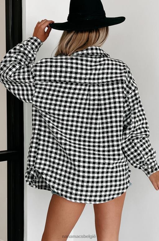 zwart wonderlijk gevoel houndstooth shacket NanaMacs HPTT3691