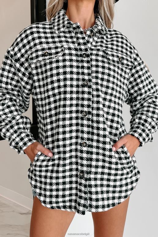 zwart wonderlijk gevoel houndstooth shacket NanaMacs HPTT3691