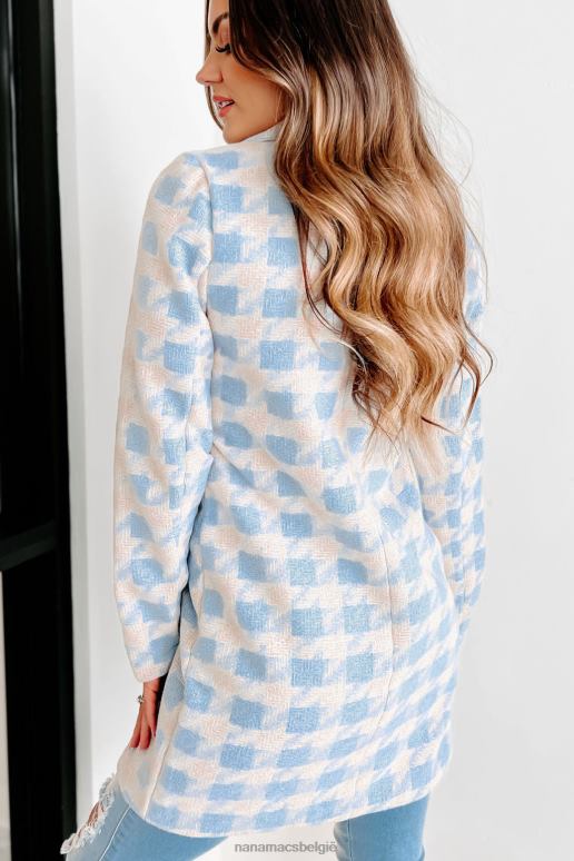 blauw betaal je contributie geruite jas NanaMacs HPTT3782