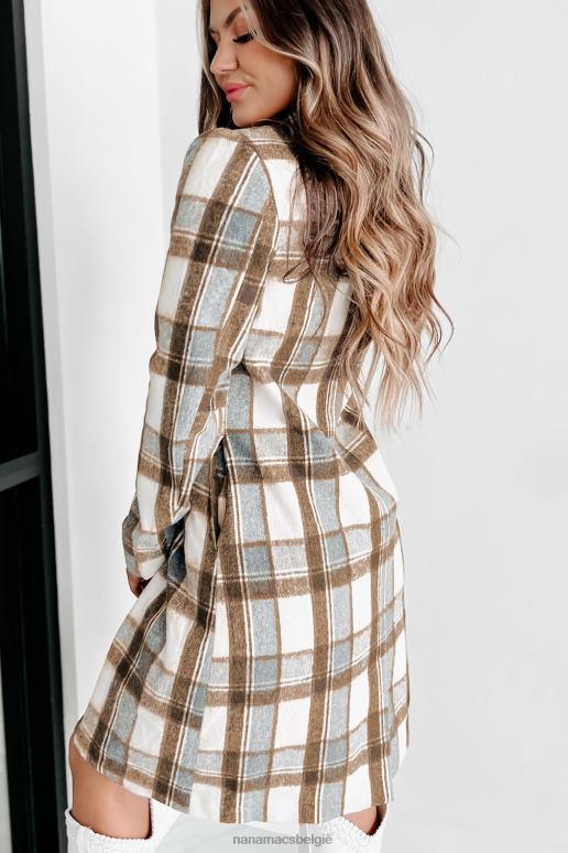 bruin multi op weg naar het centrum van geruite jas NanaMacs HPTT3795