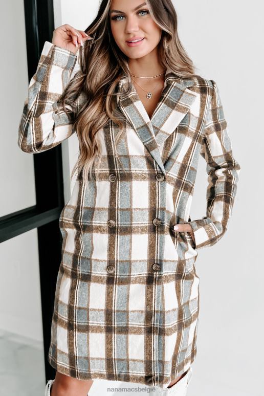 bruin multi op weg naar het centrum van geruite jas NanaMacs HPTT3795