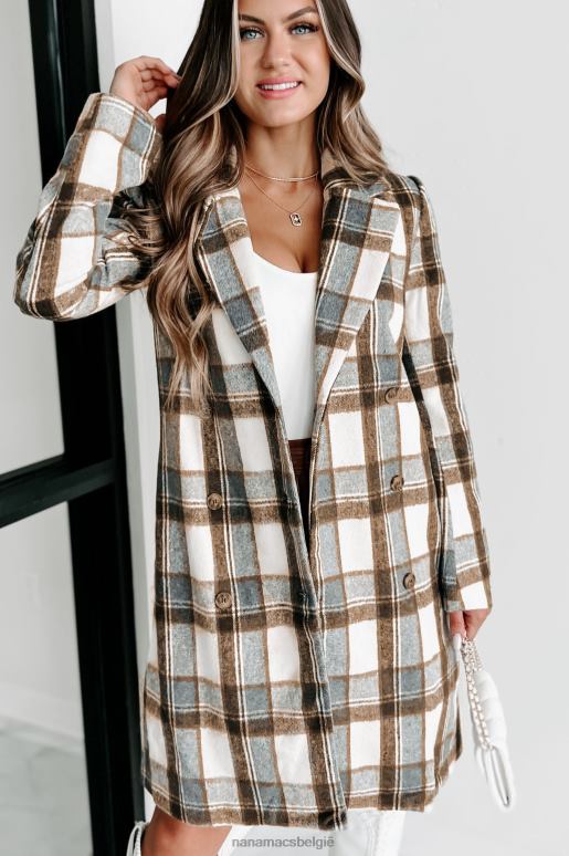 bruin multi op weg naar het centrum van geruite jas NanaMacs HPTT3795