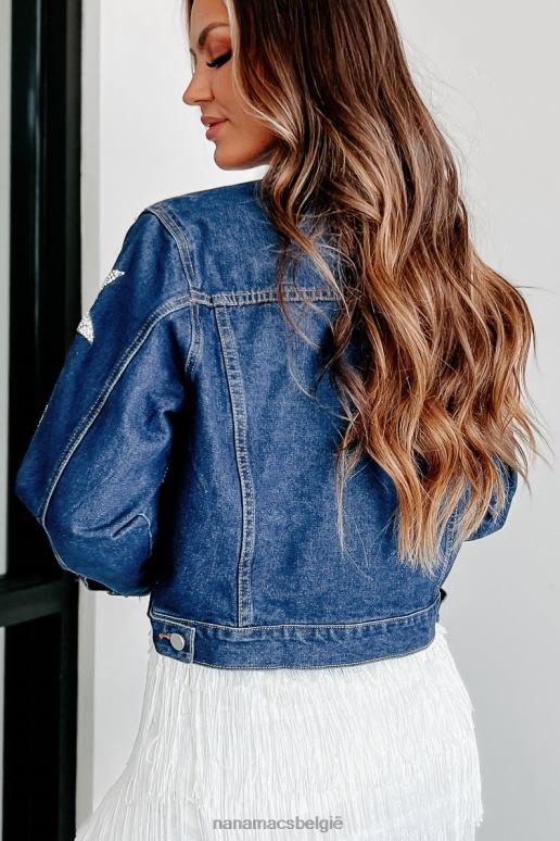 donkere denim mijn american girl spijkerjack met sterrenmouwen NanaMacs HPTT3804