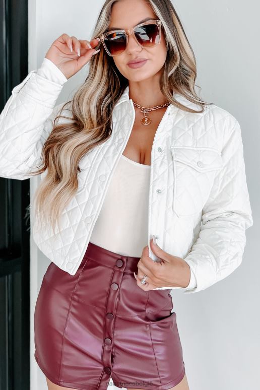 ivoor wisselende seizoenen cropped gewatteerde jas NanaMacs HPTT3809