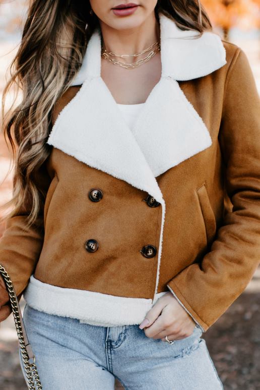 kameel western zonsondergangen imitatie schapenvacht jas NanaMacs HPTT3806