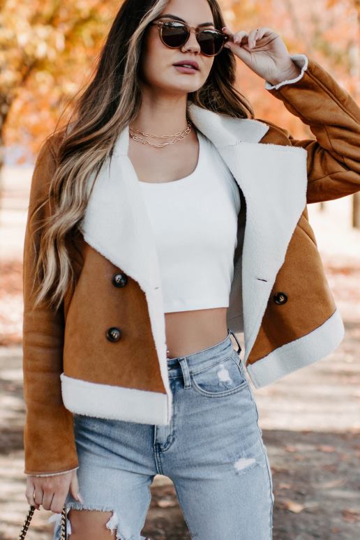 kameel western zonsondergangen imitatie schapenvacht jas NanaMacs HPTT3806