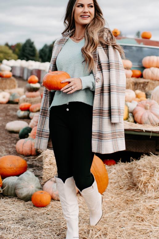 lichtbruin/bruin/denim beweegt vooruit geruite jas NanaMacs HPTT3807