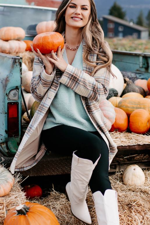 lichtbruin/bruin/denim beweegt vooruit geruite jas NanaMacs HPTT3807