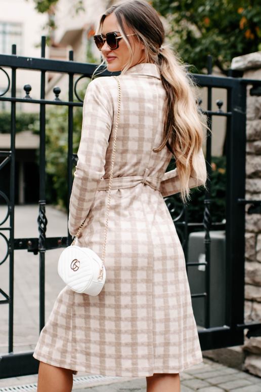 lichte kameel eb stroom geruite trenchcoat NanaMacs HPTT3811