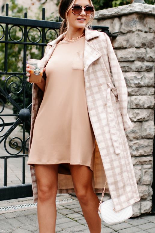 lichte kameel eb stroom geruite trenchcoat NanaMacs HPTT3811