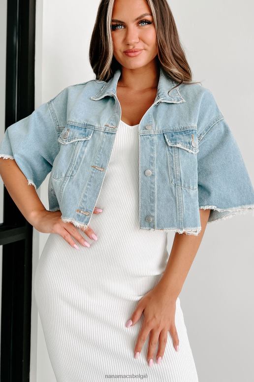 medium feel like sunshine cropped spijkerjack met korte mouwen NanaMacs HPTT3751