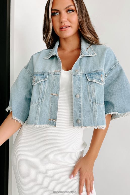 medium feel like sunshine cropped spijkerjack met korte mouwen NanaMacs HPTT3751