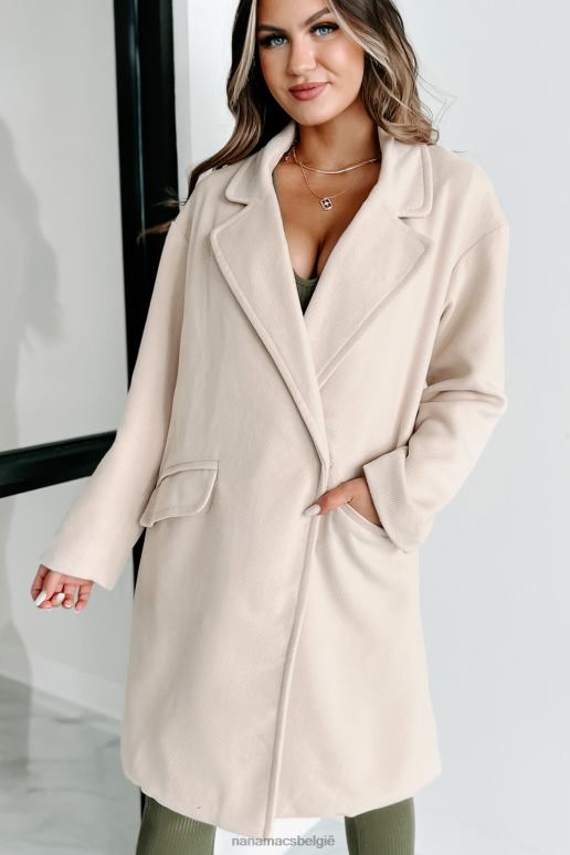 natuurlijk cover me up jas met dubbele knoop NanaMacs HPTT3786