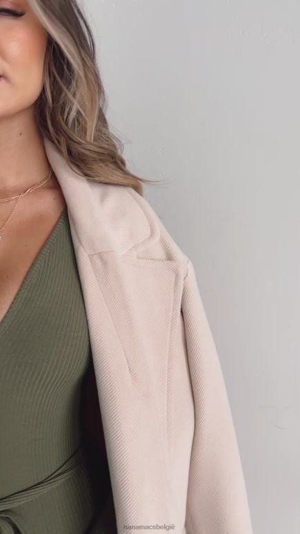 natuurlijk cover me up jas met dubbele knoop NanaMacs HPTT3786