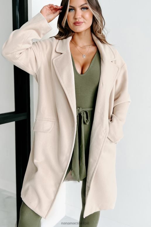 natuurlijk cover me up jas met dubbele knoop NanaMacs HPTT3786