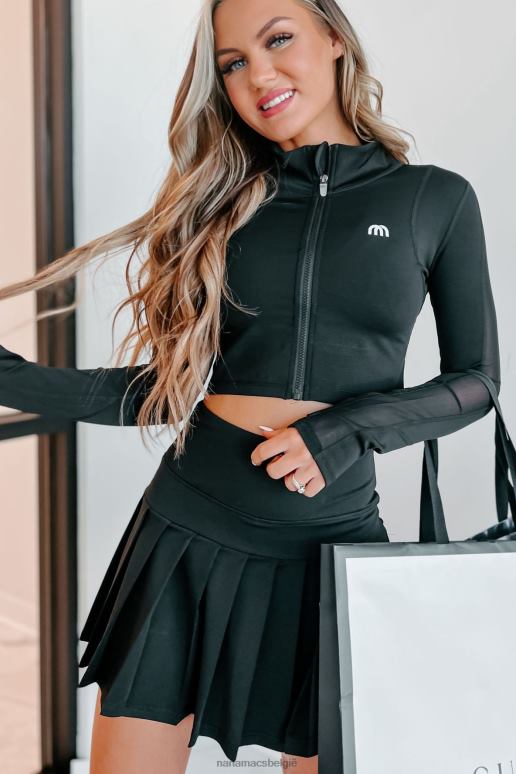 zwart topprestaties origineel cropped jack met mesh-panelen NanaMacs HPTT3824