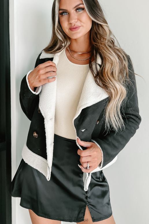 zwart western zonsondergangen imitatie schapenvacht jas NanaMacs HPTT3810