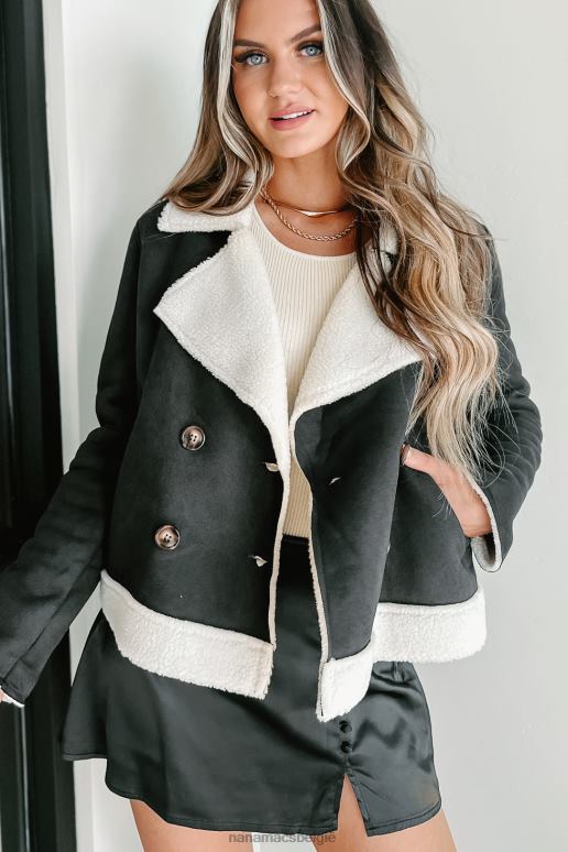 zwart western zonsondergangen imitatie schapenvacht jas NanaMacs HPTT3810