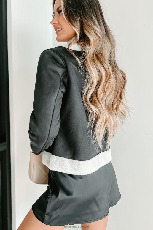 zwart western zonsondergangen imitatie schapenvacht jas NanaMacs HPTT3810