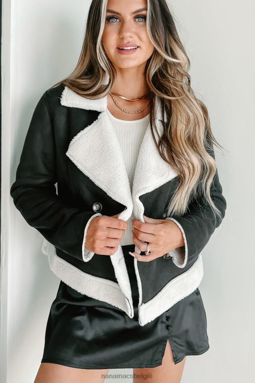 zwart western zonsondergangen imitatie schapenvacht jas NanaMacs HPTT3810