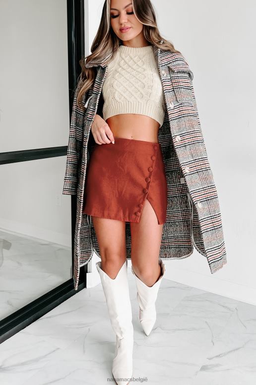 zwart/wit/oranje geruite jas voor stadswandelingen NanaMacs HPTT3798