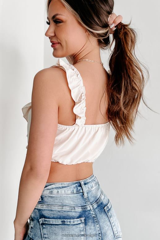 Champagne ruffle me up ruffle crop top NanaMacs HPTT918