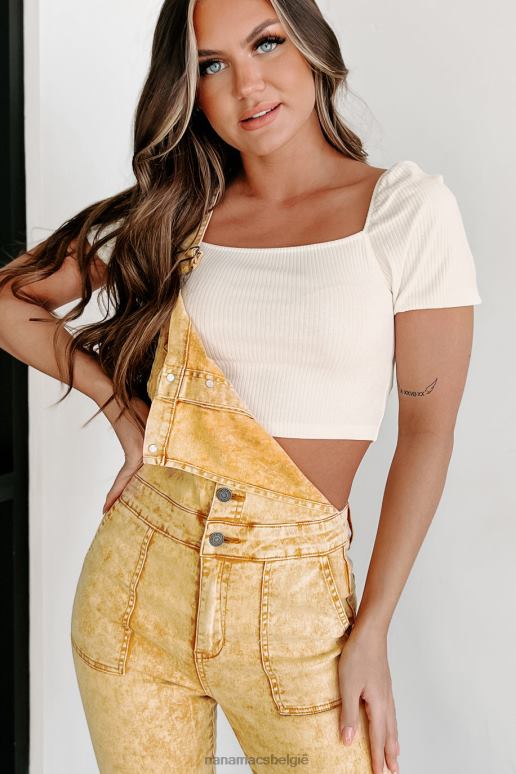 Franse vanille verwante geesten crop top met vierkante hals NanaMacs HPTT916