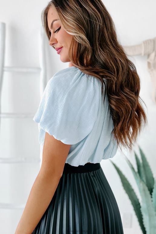 blauw ricarda crop top met pofmouwen NanaMacs HPTT1486