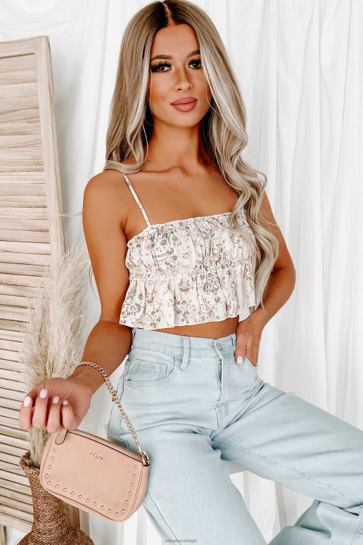 blozen kennis is bloem gebloemde crop top met ruches NanaMacs HPTT1382