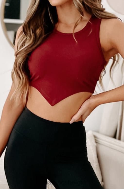 bordeaux sweet affecties crop top met zakdoekzoom NanaMacs HPTT1277