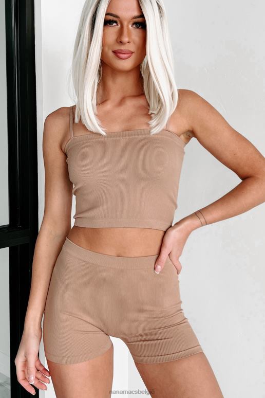 donker naakt tinsley geribbelde crop top NanaMacs HPTT570