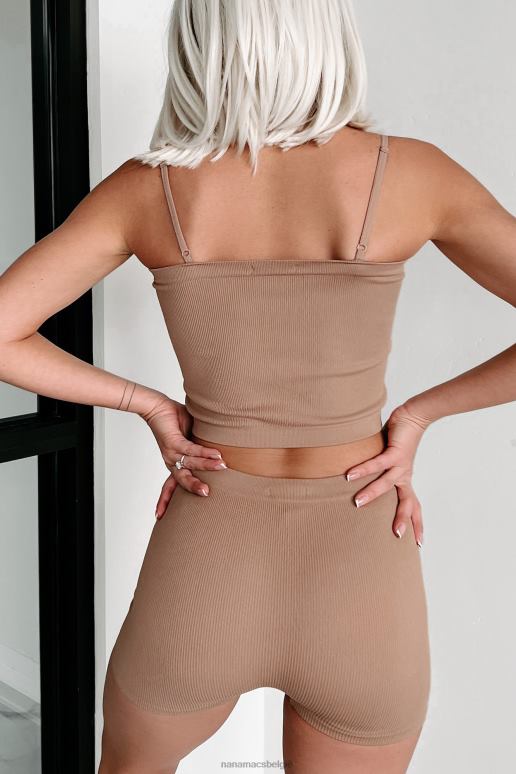 donker naakt tinsley geribbelde crop top NanaMacs HPTT570