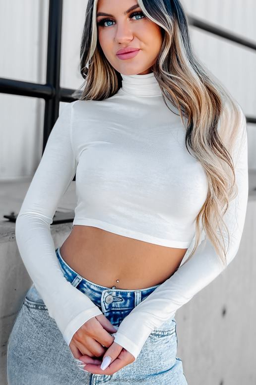 gebroken wit elke dag van de week coltrui crop top NanaMacs HPTT731